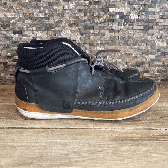 Tsubo Boots Mocs Navy Blue Mens Size 10 Fleece Lined - Picture 1 of 8